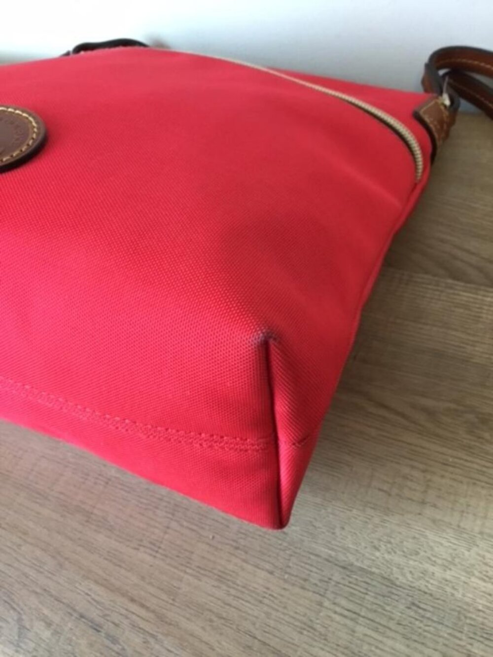 Dooney & Bourke Red Nylon Canvas Crossbody with Leather Trim & Zipper Closure - Picture 7 of 11